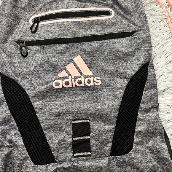 Adidas Alliance 2 Sackpack Training Bag Black Gray Coral - Picture 2 of 5